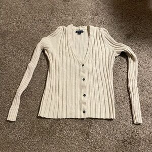 Medium American Eagle Tan/cream button up sweater